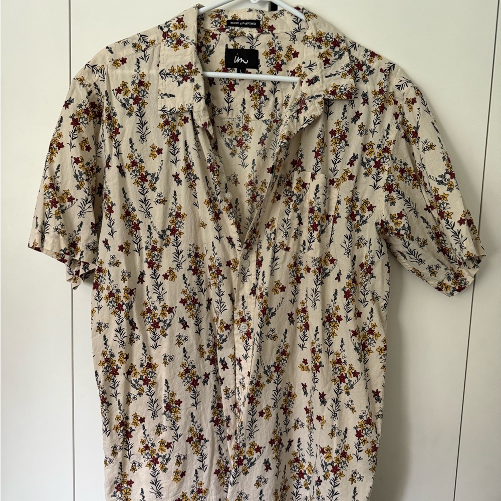 Floral Cream Shirt by for Men